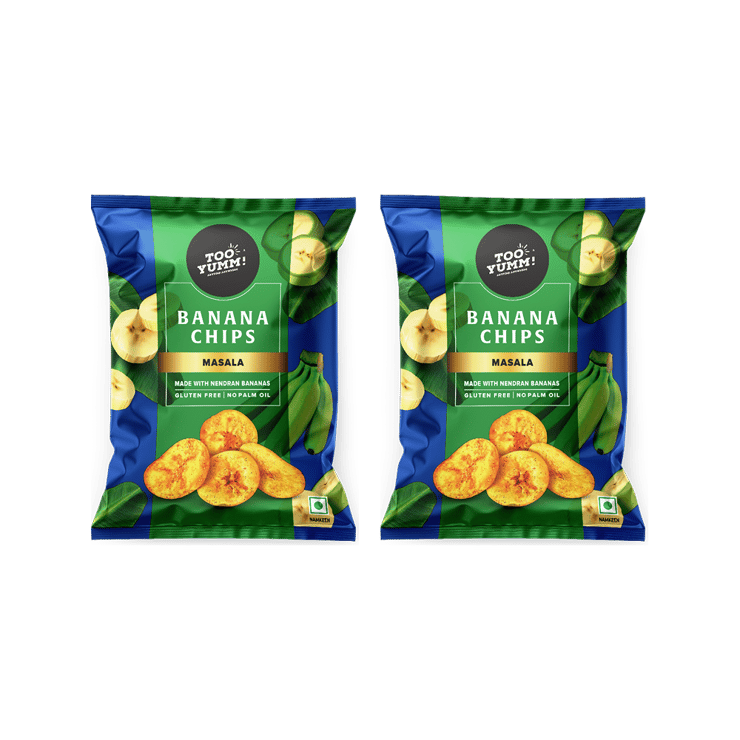 Too Yumm Masala Nendran Banana Chips (No Palm Oil) – Pack of 2 – 2 x 75 g