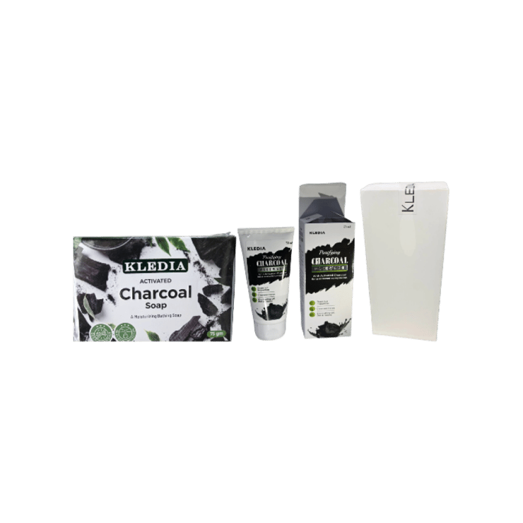 KLEDIA Charcoal & Soap Combo – 75 g + 75 ml