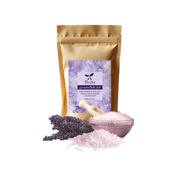 Shrida Naturals Lavender Bath Salt with Epsom & Himalayan Pink Salt – 908 g
