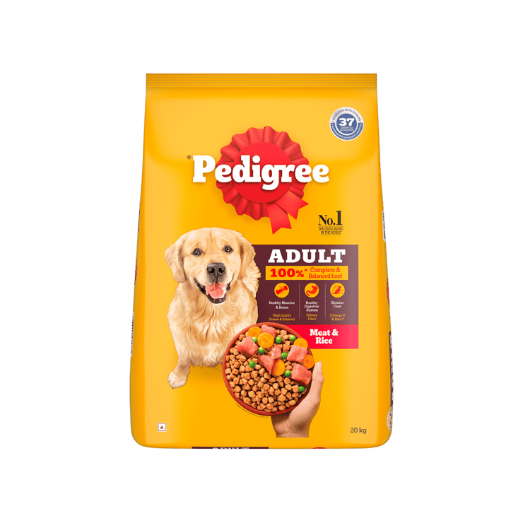 Pedigree Adult Dog Dry Food – Meat & Rice – 20 kg