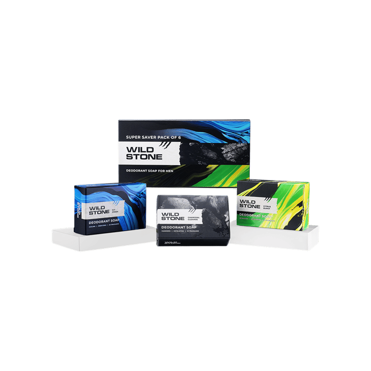 Wild Stone Deodorant Soap for Men – 6 x 100 g