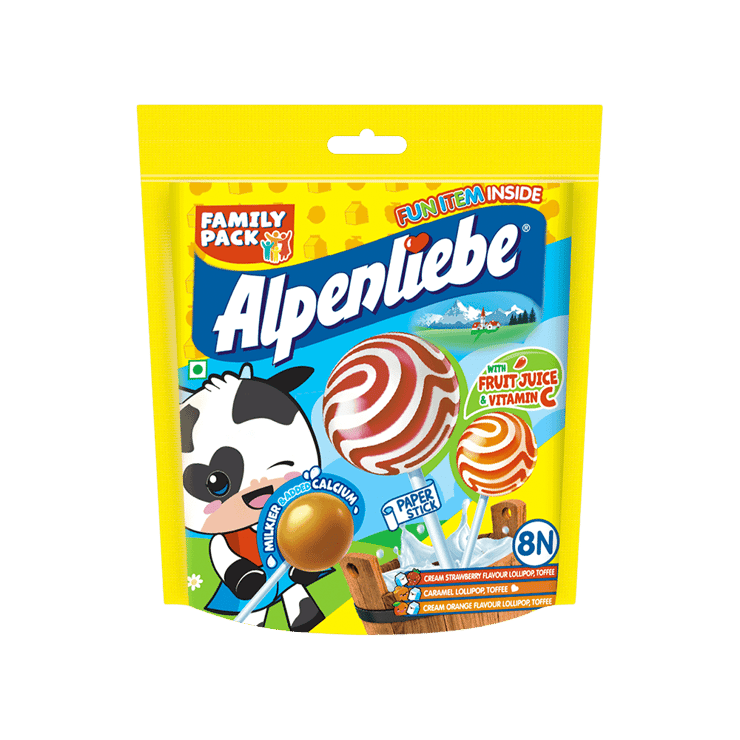 Alpenliebe Pop Assorted Flavours Lollipop (with Toy Inside) – 8 x 8 g