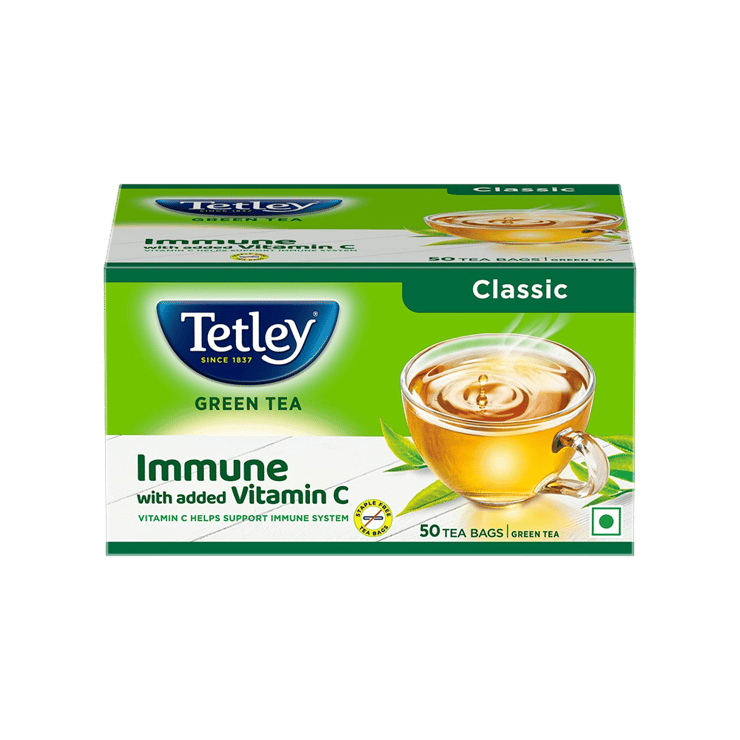 Tetley Classic Green Tea Bags (With Added Vitamin C) – 50 pieces