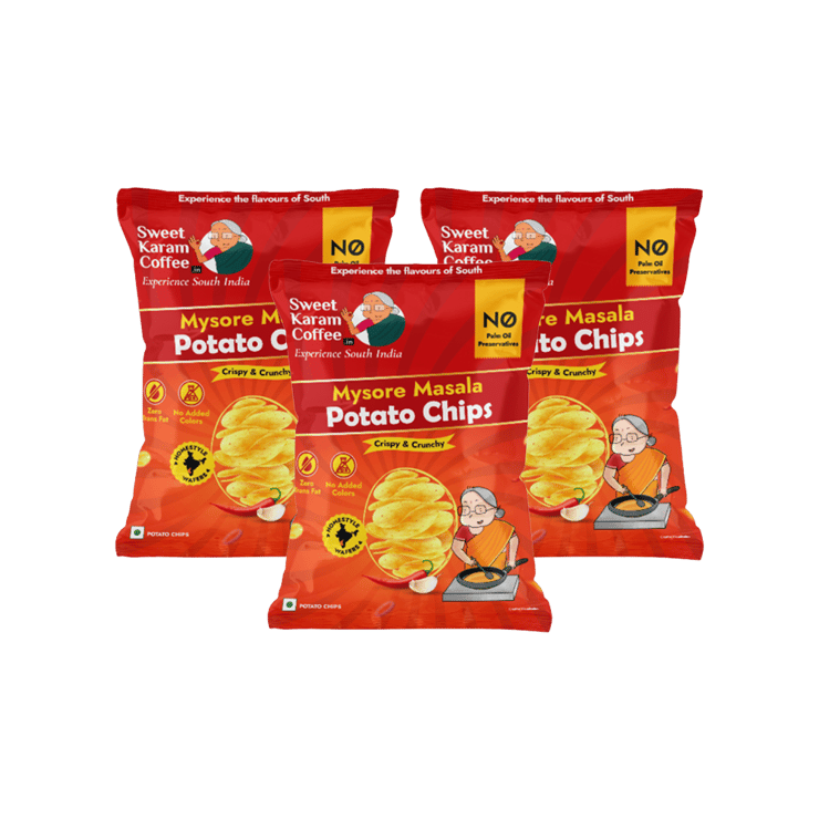 Sweet Karam Coffee Mysore Masala Potato Chips – Pack of 3 – 3 x 60 g