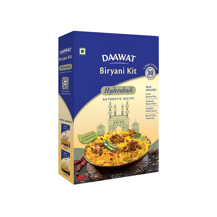 Daawat Hyderabadi Biryani Kit (Long Grain) – 334 g