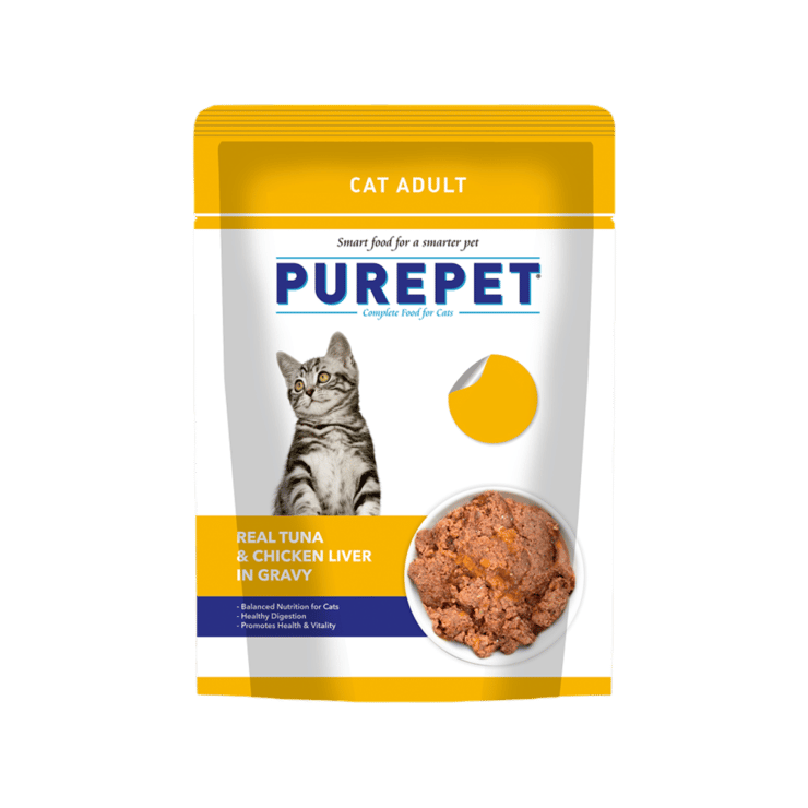 PurePet Tuna&Chicken Liver Gravy Adult Wet Cat Food – 50 g