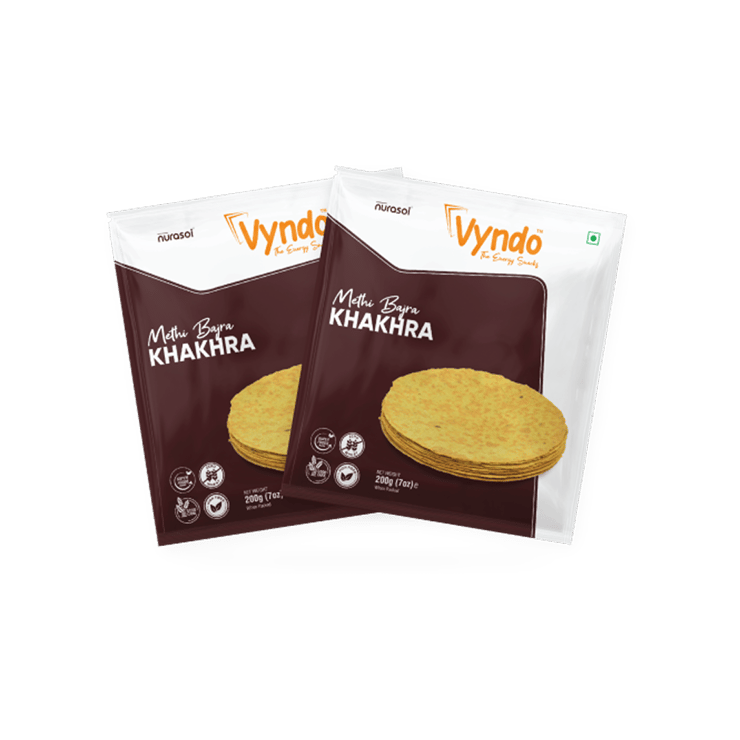 Vyndo Methi Bajra Khakhra, Healthy Millet Snacks – 2 x 200 g