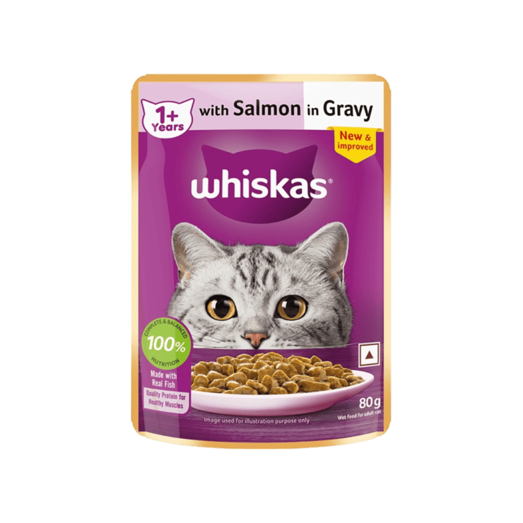 Whiskas Adult Wet Cat Food -Salmon in Gravy (1+ Years) – 80 g