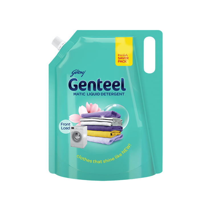 Godrej Genteel Matic Front Load Liquid Detergent – Refill Pouch – 3.85 ltr