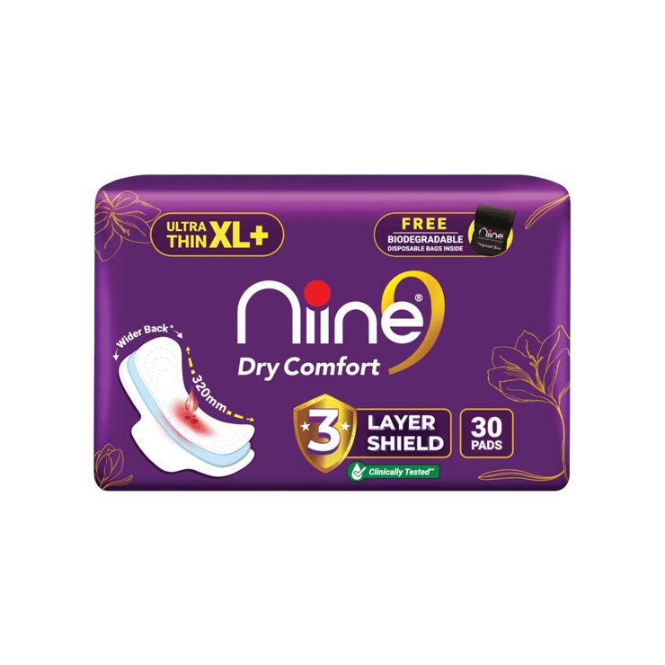 Niine Dry Comfort Ultra Thin Sanitary Pads (XL) – 30 pieces