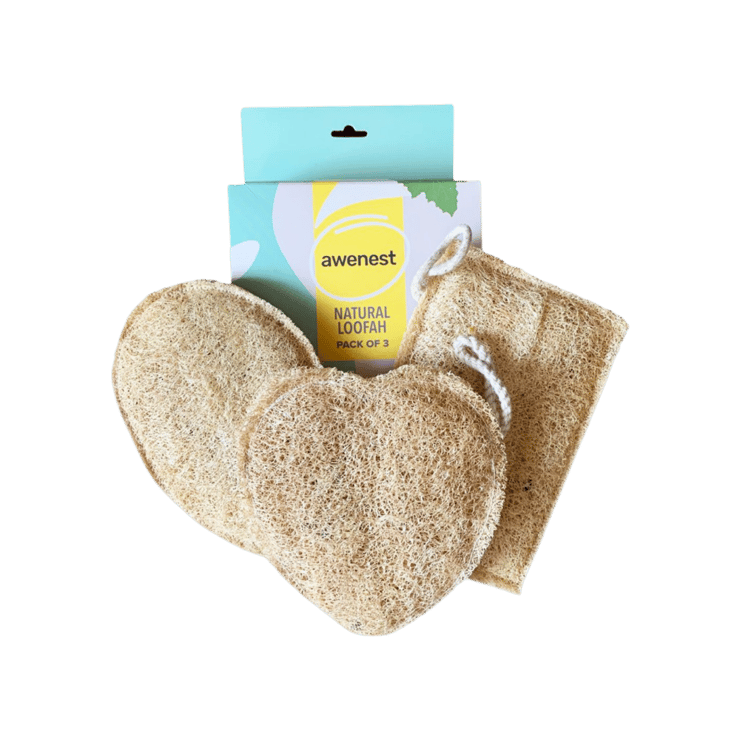 Awenest Natural Exfoliating Loofah – 1 pack (3 pieces)