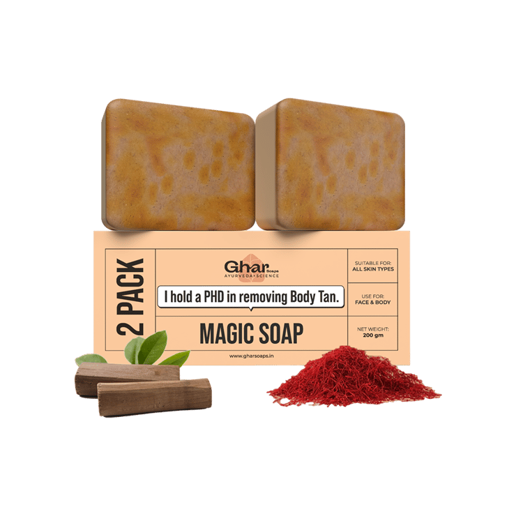 Ghar Soaps Sandalwood & Saffron Magic Soap (Pack of 2) – 2 x 100 g