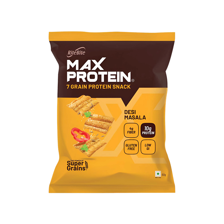 RiteBite Max Protein Desi Masala 10 g Protein Multigrain Chips – 60 g