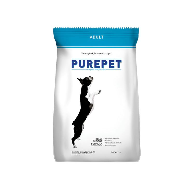PurePet Chicken and Vegetables Adult Dog Dry Food – 9 kg