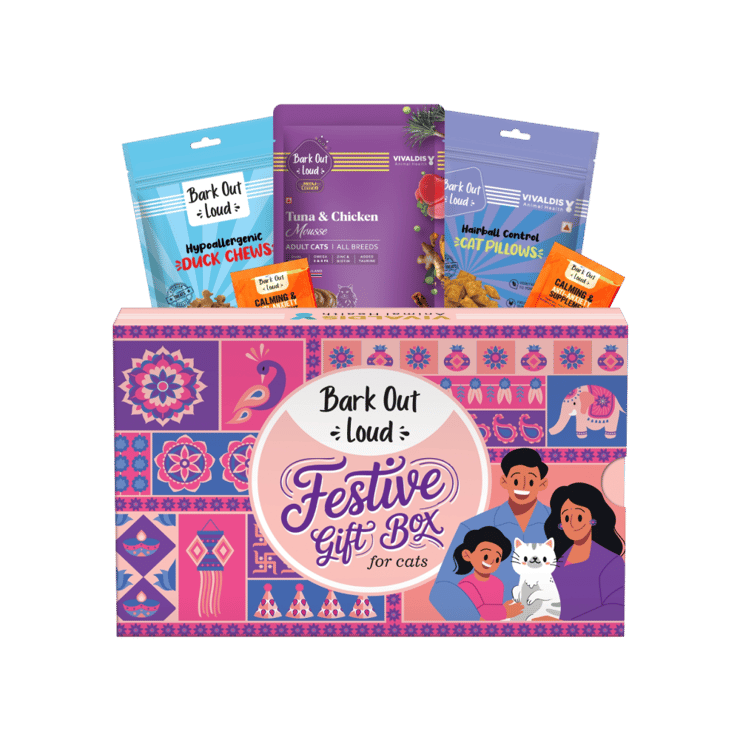 Bark Out Loud Pet Gift Box for Cats – Treats & Shampoo – 1 pack