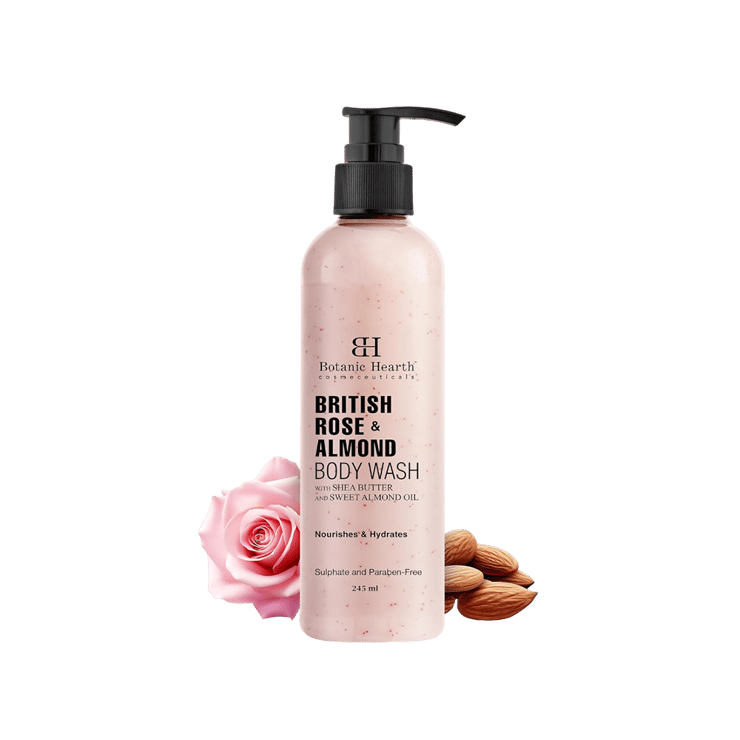 Botanic Hearth British Rose & Almond Body Wash – 245 ml