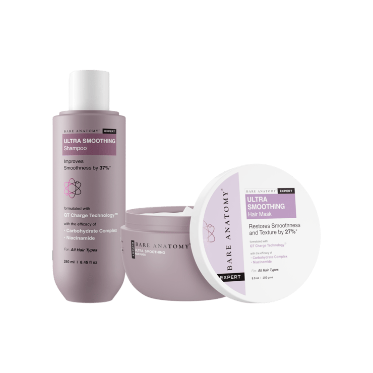 Bare Anatomy Ultra Smoothing Hair Mask +  Ultra Smoothing Shampoo Combo – 250 g + 250 ml