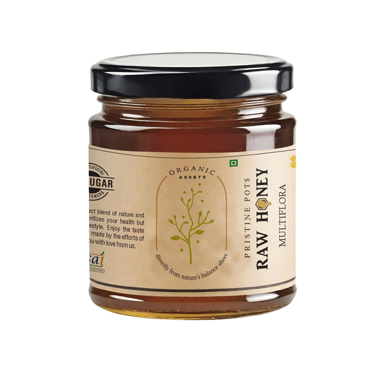 ORGANIC ASSETS Pure Natural Multiflora Raw Honey – 250 g