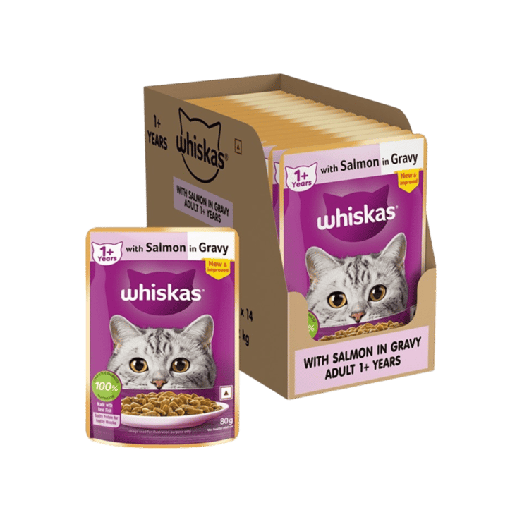 Whiskas Wet Cat Food -Salmon in Gravy (1+ Years) – 14 x 80 g