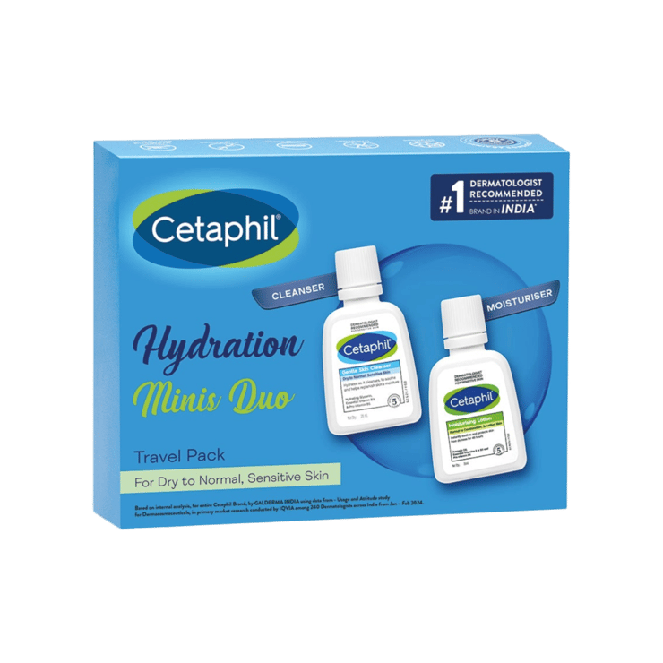 Cetaphil Hydration Mini Travel Kit Gentle Face Wash & Moisturizer – 50 ml (2 x 25 ml)