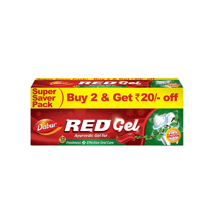 Dabur Red Gel Toothpaste for effective Oral Care – 2 x 150 g