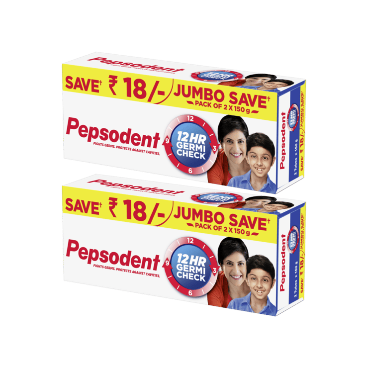 Pepsodent Germicheck 8 Actions Toothpaste – Pack of 2 – 2 x 2 x 150 g