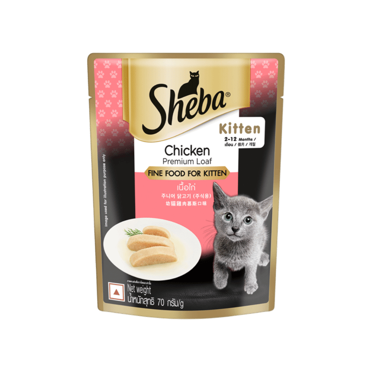 Sheba Premium Wet Kitten Food, Chicken Loaf – 70 g