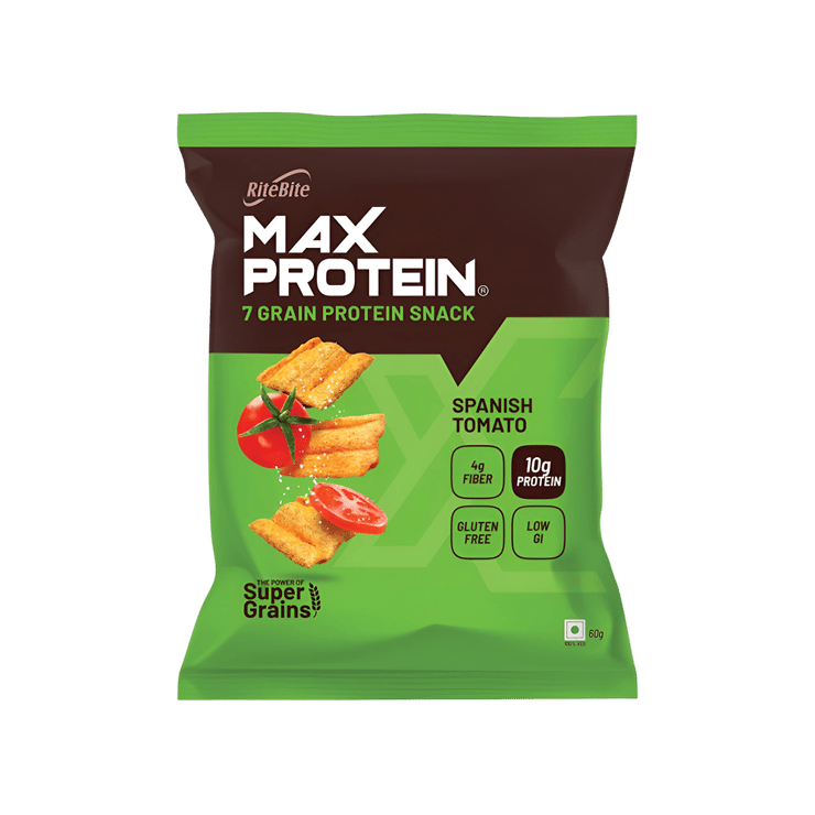 RiteBite Max Protein Spanish Tomato 10 g Protein Multigrain Chips – 60 g