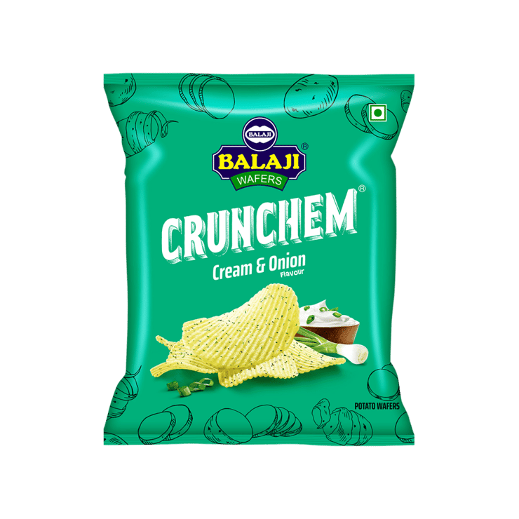 Balaji Crunchem Cream & Onion Wafers – 135 g