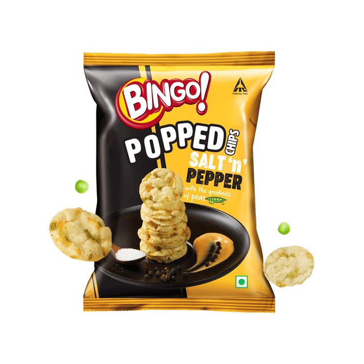 Bingo Popped Salt n Pepper Potato Chips – 48 g