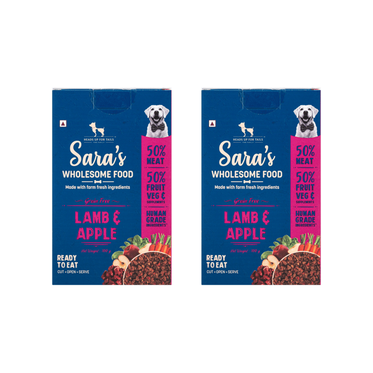 HUFT Sara’s Wholesome Grain-Free Lamb & Apple Dog Wet Food – Pack of 2 – 2 x 100 g