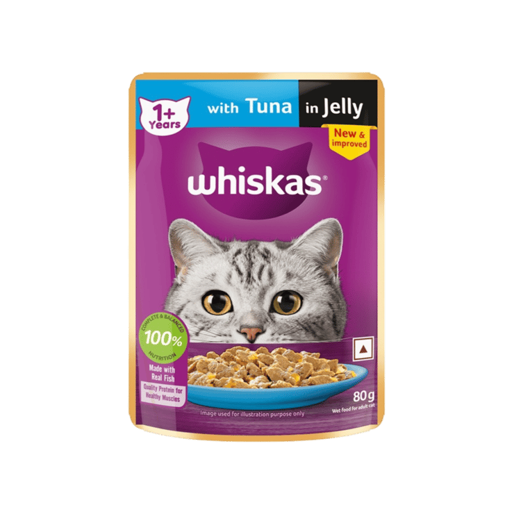Whiskas Adult Wet Cat Food -Tuna in Jelly (1+ Years) – 80 g