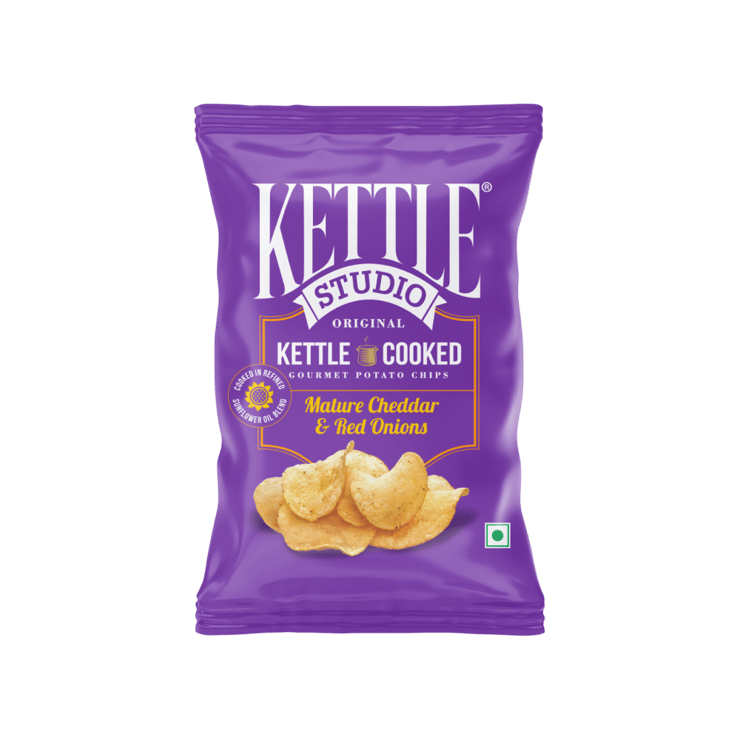Kettle Studio Mature Cheddar & Red Onions Potato Chips – 56 g