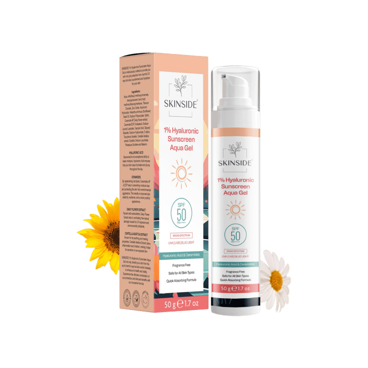 SkinSide 1% Hyaluronic Aqua Sunscreen Gel For Men & Women (SPF 50 PA++++) – 50 g