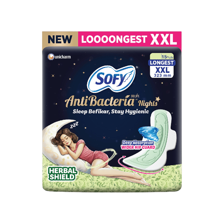 Sofy Women Anti Bacteria Longest XXL Sanitary Pads – 1 pack (15 pieces)
