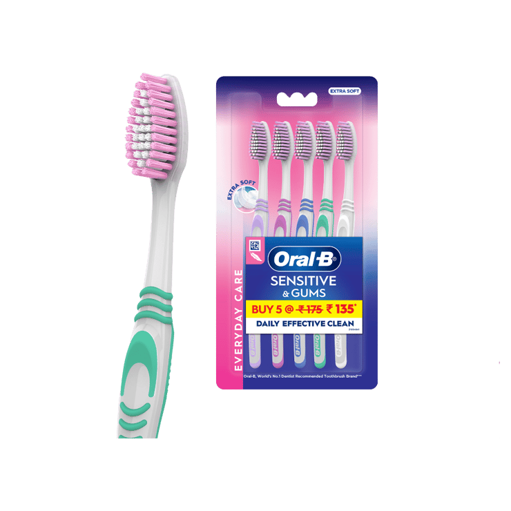 Oral-B Sensitive Care Toothbrush (Extra Soft) – 1 pack (5 pieces)
