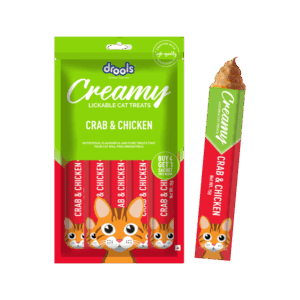 Drools Creamy Lickable Crab & Chicken Cat Treat - 1 pack (4+1 pieces)