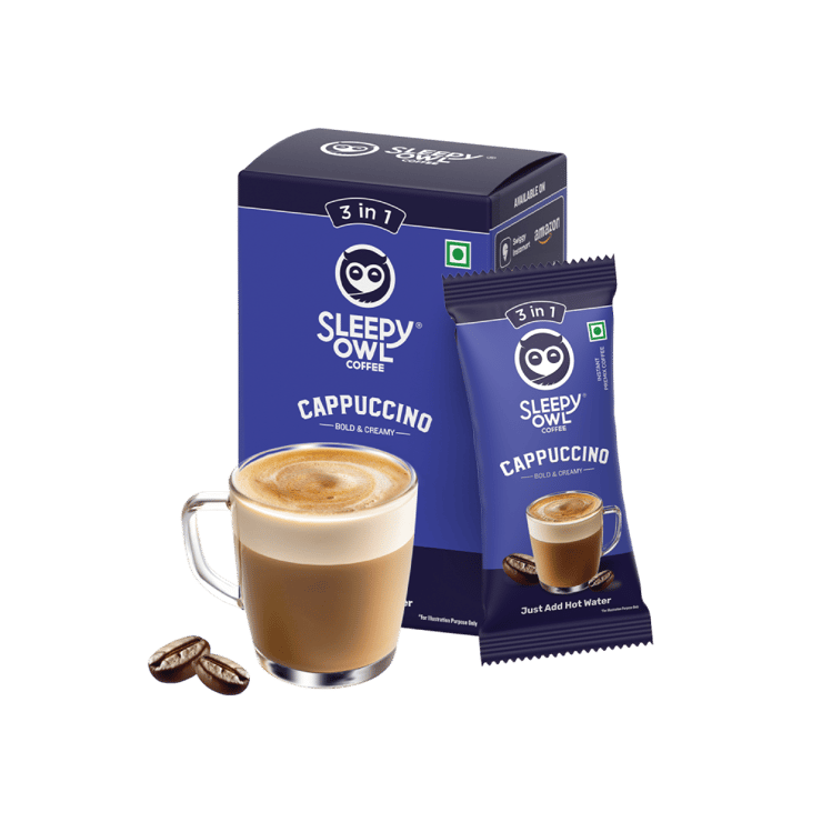 Sleepy Owl Cappuccino Instant Coffee Premix (3 in 1) – 5 x 20 g