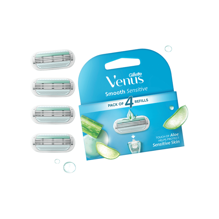 Gillette Venus Women’s Razor Cartridge Glide Strip with Aloe Extracts – 4 units