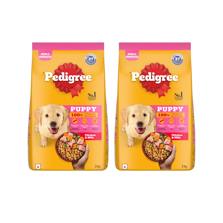Pedigree Dry Puppy Food – Chicken & Milk – Pack of 2 – 2 x 3 kg