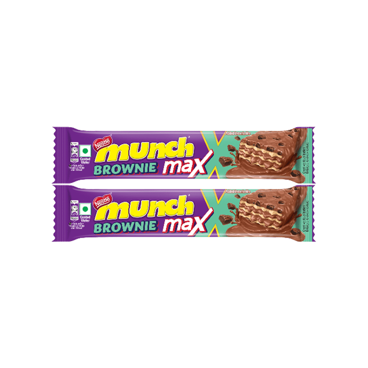 Nestle Munch Brownie Max Choco Coated Wafer Chocolate – Pack of 2 – 2 x 37 g