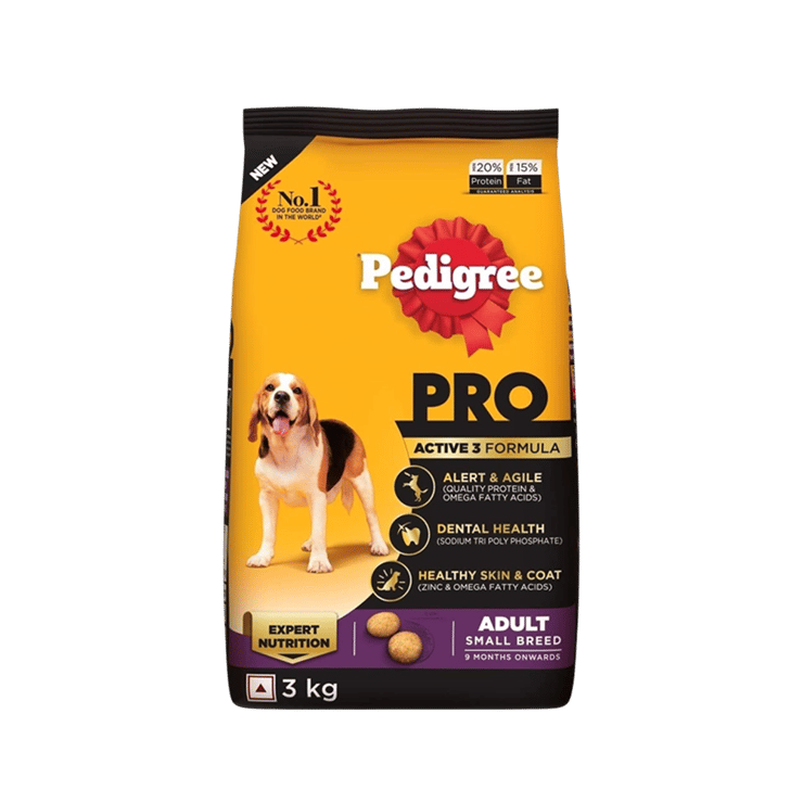 Pedigree PRO Adult Small Breed Dog Food (9 Months+) – 3 kg