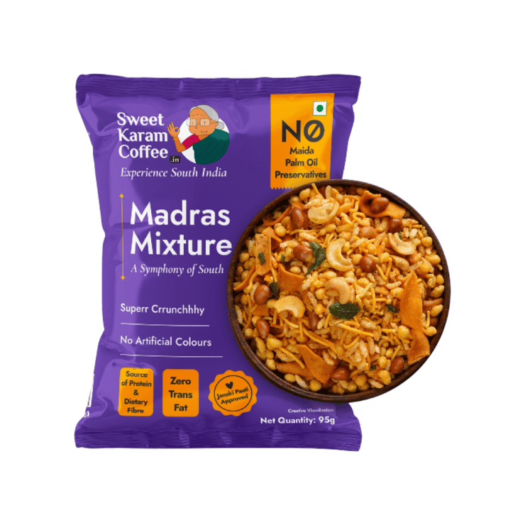 Sweet Karam Coffee Madras Mixture Namkeen – No Palm Oil – 95 g