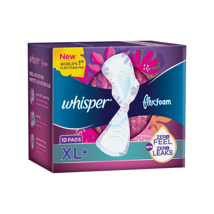 Whisper Flexfoam Sanitary Pads – 1 pack (10 pieces)
