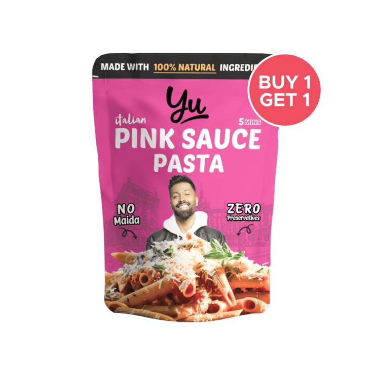 Yu Pink Sauce Instant Wheat Pasta (Penne) – Buy 1 Get 1 Free – 65 g + 65 g