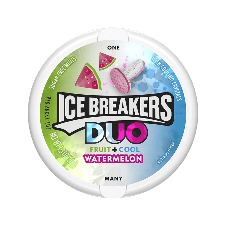 Ice Breakers Watermelon Flavoured Mint Candy – Duo Fruit + Cool – 36 g