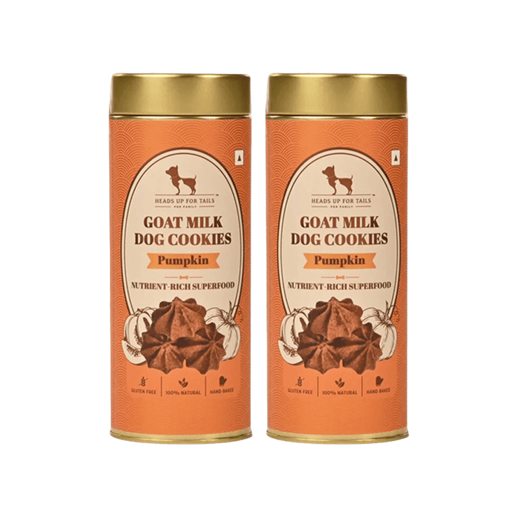 HUFT Pumpkin Goat Milk Premium Dog Cookies – Pack of 2 – 2 x 200 g
