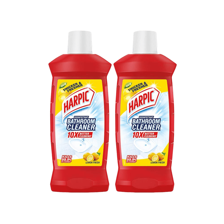 Harpic Disinfectant Liquid Bathroom Cleaner (Lemon) – Pack of 2 – 2 x 1 ltr