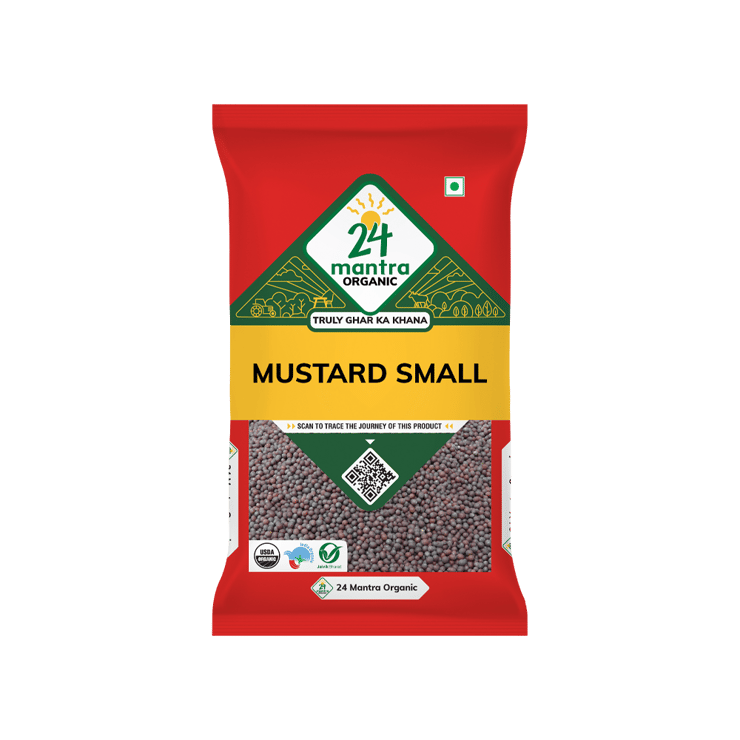 24 Mantra Organic Black (Small) Mustard Seeds / Rai Seeds – 100 g