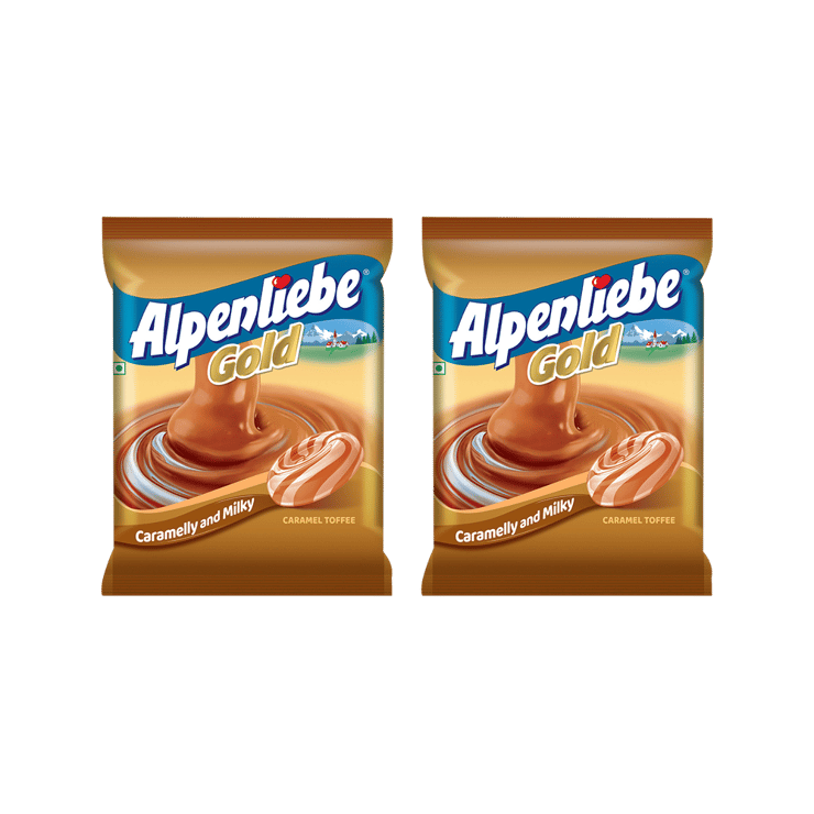Alpenliebe Gold Caramel Candy (90 Pieces) – Pack of 2 – 2 x 297 g